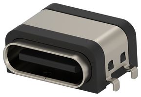 TE CONNECTIVITY 2495157-1 连接器, USB, IPX8, USB C, USB 2.0, 插座, 6 路, 表面安装, 通孔安装, 直角型