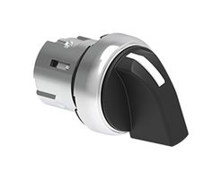 LOVATO LPSS120 Switch Actuator, 2 Pos, Black, Aluminium/Zinc Alloy, Lovato PLatinum Series 22mm Selector Switches