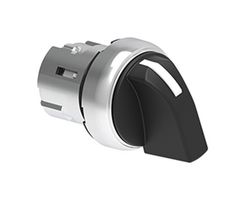 LOVATO LPSS130 Switch Actuator, 3 Pos, Black, Aluminium/Zinc Alloy, Lovato PLatinum Series 22mm Selector Switches