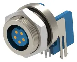 TE CONNECTIVITY 6-1437719-0 圆形连接器, 标准圆形连接器, Triad 01 Series, 面板安装插头, 5 触点, PCB插座, 螺纹