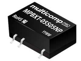 MULTICOMP PRO MPBXT-05S05NP 隔离式表面安装DC/DC转换器, ITE和工业, 表面安装DIP, 1 W, 1输出, 5 V