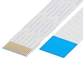 GCT 05-24-D-0254-A-4-06-4-G FFC/FPC线缆, 镀金, 24 芯, 0.5 mm, 逆相触芯, 10 ", 254 mm, 白色