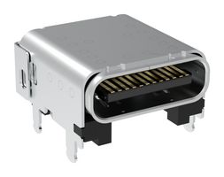 AMPHENOL COMMUNICATIONS SOLUTIONS 12402362E512A USB Connector, USB Type C, Receptacle, 24 Ways, Surface Mount, Through Hole Mount, Right Angle