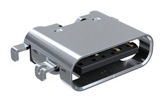 AMPHENOL COMMUNICATIONS SOLUTIONS 10177822-00011LF USB Connector, USB Type C, USB 2.0, Receptacle, 6 Ways, Surface Mount, Right Angle
