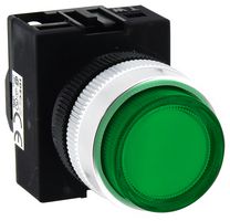 IDEC APW1486D-G 发光二极管指示器 面板安装, Round, Flat Lens, 绿色, 480 VAC, 22 mm, IP65
