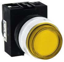 IDEC APW1486D-Y 发光二极管指示器 面板安装, Round, Flat Lens, 黄色, 480 VAC, 22 mm, IP65