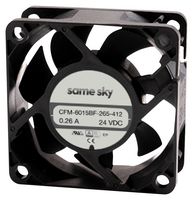 SAME SKY CFM-6025BF-050-351 DC轴流风扇, 5 V, 方形, 60 mm, 25 mm, 球式轴承, 23.95 CFM