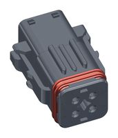 AMPHENOL INDUSTRIAL USCM004-005 车用连接器外壳, X键，黑色, USCM Series, 插头, 4 路, AmphenolUSCT系列16尺寸冲压触点, 热塑性，尼龙（聚酰胺）玻璃纤维增强主体