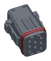 AMPHENOL INDUSTRIAL USCM008-005 车用连接器外壳, X键，黑色, USCM Series, 插头, 8 路, AmphenolUSCT系列16尺寸冲压触点, 热塑性，尼龙（聚酰胺）玻璃纤维增强主体