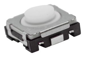 SAME SKY TS45-8383-405-WT-400-SMT-TR Tactile Switch, SPST-NO, White, TS45 Series, Top Actuated, Surface Mount, Round Button, 400 gf