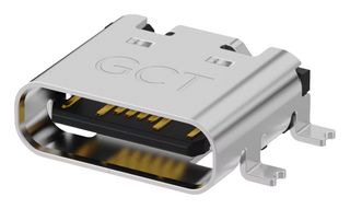 GCT USB4940-00-A 连接器, USB, USB C, USB 2.0, 插座, 16 路, 表面安装, 直角型