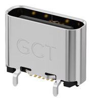 GCT USB4960-00-C 连接器, USB, USB C, USB 2.0, 插座, 16 路, 表面安装, 通孔安装, 垂直