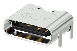 GCT USB4970-00-A 连接器, USB, USB C, 插座, 6 路, 表面安装, 通孔安装, 直角型