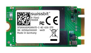 SWISSBIT SFSA016GM3AA1TO-I-LB-12P-STD SSD, Internal, M.2 2242, SATA 6 Gb/s (SATA III), 16 GB, pSLC NAND, Non-Encrypted
