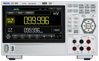 RIGOL DM858 台式数字万用表, 5.5, LAN, USB, 10 A, 750 V, 50 Mohm, DM858 Series
