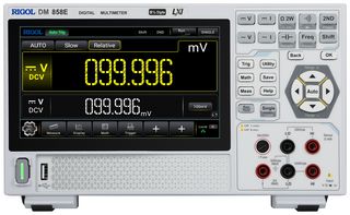 RIGOL DM858E 台式数字万用表, 5.5, LAN, USB, 3 A, 750 V, 50 Mohm, DM858 Series