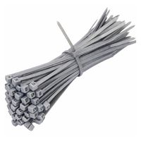 MULTICOMP PRO MP016735 Cable Tie, -40 to 85 Deg C, Nylon 6.6 (Polyamide 6.6), Grey, 100 mm, 2.5 mm, 22 mm, 18 lb