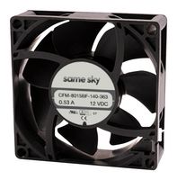 SAME SKY CFM-8038BF-445-401-20 DC轴流风扇, 48 V, 方形, 80 mm, 15 mm, 球式轴承, 37.35 CFM