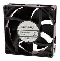 SAME SKY CFM-8038BF-4110-595-22 DC Axial Fan, 48 V, Square, 80 mm, 15 mm, Ball Bearing, 84.28 CFM