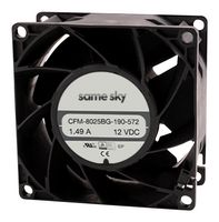 SAME SKY CFM-8025BG-460-487 DC Axial Fan, 48 V, Square, 80 mm, 25 mm, Ball Bearing, 63.64 CFM