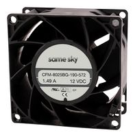 SAME SKY CFM-8025BG-440-383 DC Axial Fan, 48 V, Square, 80 mm, 25 mm, Ball Bearing, 42.32 CFM