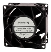 SAME SKY CFM-8025BG-470-524-22 DC Axial Fan, 48 V, Square, 80 mm, 25 mm, Ball Bearing, 73.56 CFM
