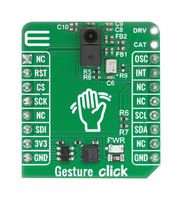 MIKROELEKTRONIKA MIKROE-6517 Add-On Board, Gesture Click, APDS-9500, Imaging-Based Proximity/Gesture Sensor, I2C, SPI, 3.3V in
