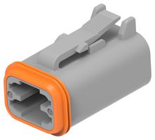 TE CONNECTIVITY - DEUTSCH DT06-4S-C015 车用连接器外壳, DT Series, 插头, 插座, 4 路, AMP DT系列母端子连接器, 尼龙 6.6 (聚酰胺 6.6), 玻璃填充主体, IP68, IP6K9K