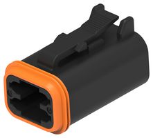 TE CONNECTIVITY DT06-4S-P012 车用连接器外壳, DT Series, 插头, 插座, 4 路, AMP DT系列母端子连接器, 尼龙 6.6 (聚酰胺 6.6), 玻璃填充主体, IP68, IP6K9K