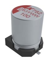 KEMET A782MW157M1JLAS017 混合铝电解电容器, 150 µF, ± 20%, 63 V, 径向管 - SMD, 0.017 ohm, 4000 小时 @ 135°C