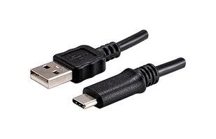 SAME SKY CBL-UA-UC-05BP USB Cable, Type A Plug to Type C Plug, 500 mm, 19.7 ", USB 2.0, Black