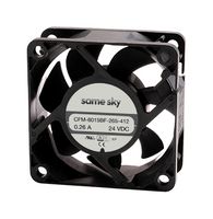SAME SKY CFM-6025BF-190-479-22 DC Axial Fan, 12 V, Square, 60 mm, 25 mm, Ball, 43.1 CFM