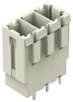WAGO 831-3603 端子块, PA66, Light Grey, 1 Row, 针座, 7.62 mm, 3 路, 41 A, 1 kV, 通孔竖直