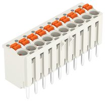 WAGO 2091-1180 Wire-To-Board Terminal Block, Light Grey, Female, 3.5 mm, 10 Ways, 24 AWG, 14 AWG, 1.5 mm², Push In