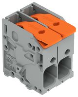 WAGO 2606-1102 Wire-To-Board Terminal Block, Grey, 7.5 mm, 2 Ways, 24 AWG, 8 AWG, 6 mm², Push In