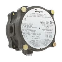 DWYER 1950G-00-B-24 压力开关, 差分, NPT 母, 0.07 Inch-H2O, 0.15 Inch-H2O, SPDT, 240 VAC