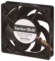 SANYO DENKI 9AD1201M4H001 AC轴流风扇, 100V 到 240V, 方形, 120 mm, 25 mm, 精密滚珠轴承, 62 CFM