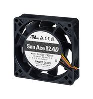 SANYO DENKI 9AD0901L4H001 AC轴流风扇, 100V 到 240V, 方形, 92 mm, 25 mm, 精密滚珠轴承, 22.6 CFM