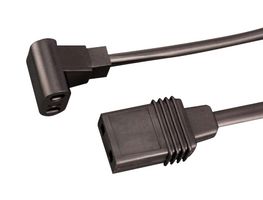 EBM-PAPST 9920126000 Power Cord, LZ126 Type, EBM-PAPST 2/3 x 0.5mm Flat Plug AC Fans, Straight Plug, 1 m