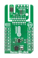 MIKROELEKTRONIKA MIKROE-6771 Add-On Board, Thermo 10 Click, P3T1755, Digital Temperature Sensor, I2C, I3C, 3.3V in