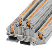 PHOENIX CONTACT 1079073 DIN Rail Mount Terminal Block, Grey, 4 Ways, 26 AWG, 12 AWG, 4 mm², Push In, 22 A