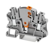 PHOENIX CONTACT 3047452 DIN Rail Mount Terminal Block, Grey, 2 Ways, 26 AWG, 10 AWG, 6 mm², Screw, 28 A