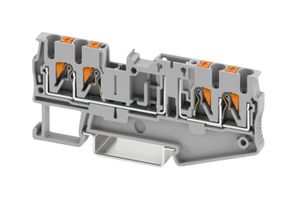 PHOENIX CONTACT 3210208 接线端子, DIN导轨安装, 灰色, 4 路, 26 AWG, 12 AWG, 4 mm², 推入式, 20 A