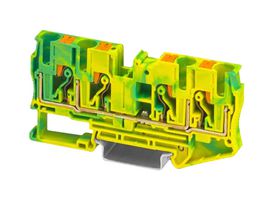 PHOENIX CONTACT 3212950 接线端子, DIN导轨安装, 绿色/黄色, 4 路, 20 AWG, 8 AWG, 10 mm², 推入式