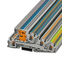 PHOENIX CONTACT 3214047 DIN Rail Mount Terminal Block, Grey, 5 Ways, 24 AWG, 10 AWG, 6 mm², Push In, 28 A