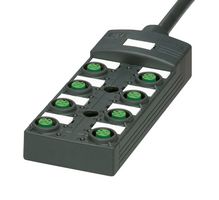 PHOENIX CONTACT 1452725 Sensor Distribution Box, A Coded, 5m Cable, M12 Connector - 5 Pole, 8 Ports, SACB Series, IP65
