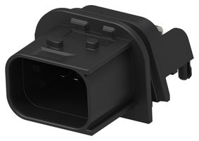 TE CONNECTIVITY 1-2409332-1 车用连接器, Heavy Duty Sealed Connector Series, 直角针座, 8 触点, PCB引脚, PBT(聚对苯二甲酸乙二醇酯), 玻璃纤维主体, 铜合金