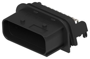 TE CONNECTIVITY 1-2409486-1 车用连接器, Heavy Duty Sealed Connector Series, 直角针座, 18 触点, PCB引脚, PBT(聚对苯二甲酸乙二醇酯), 玻璃纤维主体, 铜合金