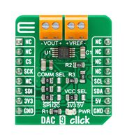 MIKROELEKTRONIKA MIKROE-4332 Add-On Board, DAC 9 Click, MikroE MikroBUS Compatible Development Boards