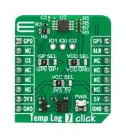 MIKROELEKTRONIKA MIKROE-5598 Add-On Board, Temp-Log 7 Click, MikroE MikroBUS Compatible Development Boards
